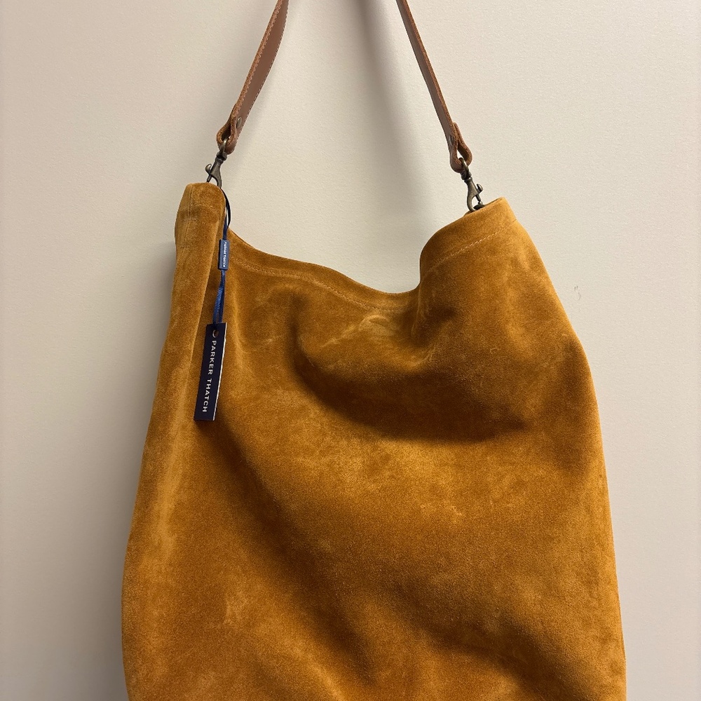 Parker Thatch cognac suede Jane bag Brand New